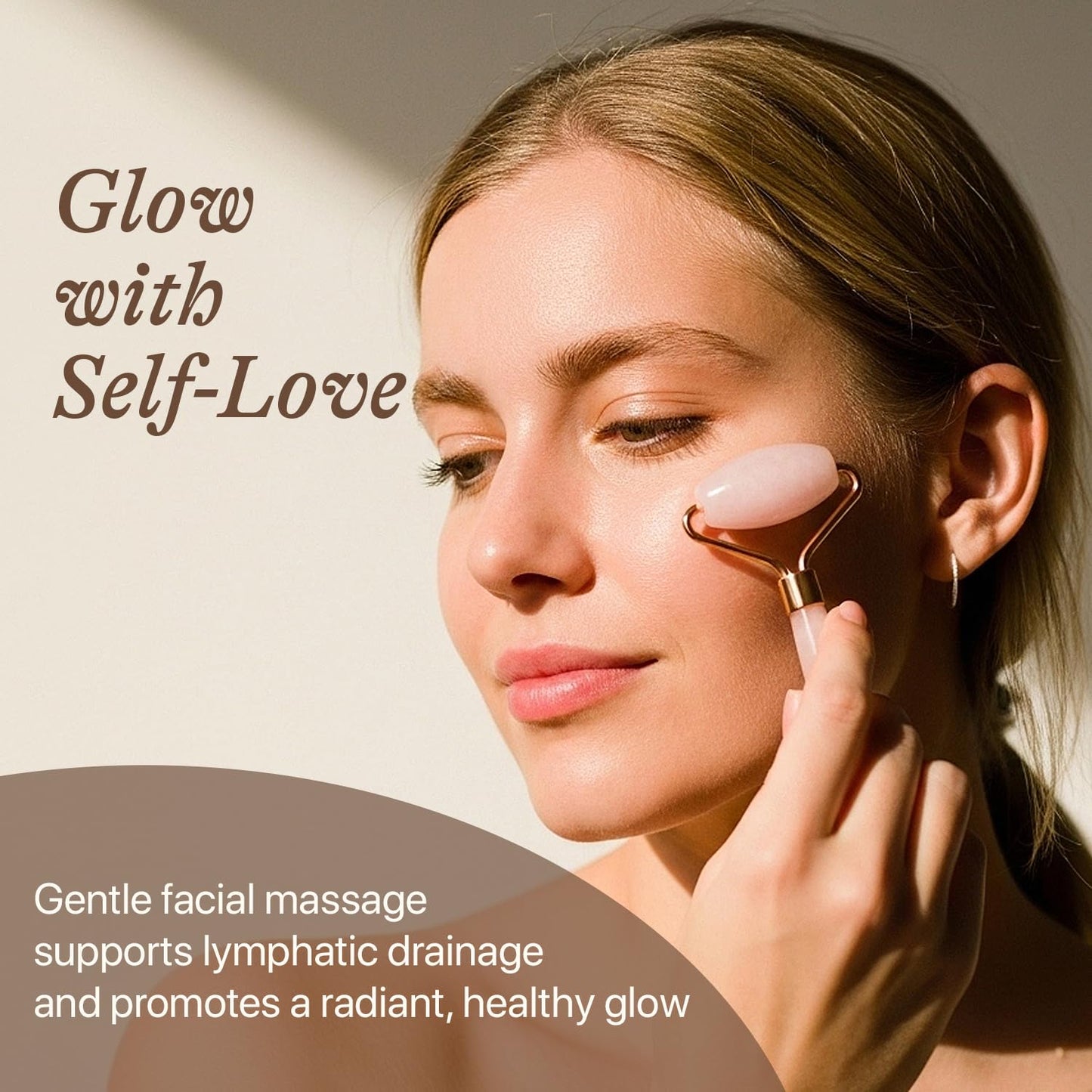 Rose Quartz Face Roller - Relaxation Gifts for Women, Stocking Stuffers for Teenage Girls & Her, Massager Skin Care Tools for Fine Lines and Wrinkles, Beauty Gift Ideas, Self Care Facial Tool